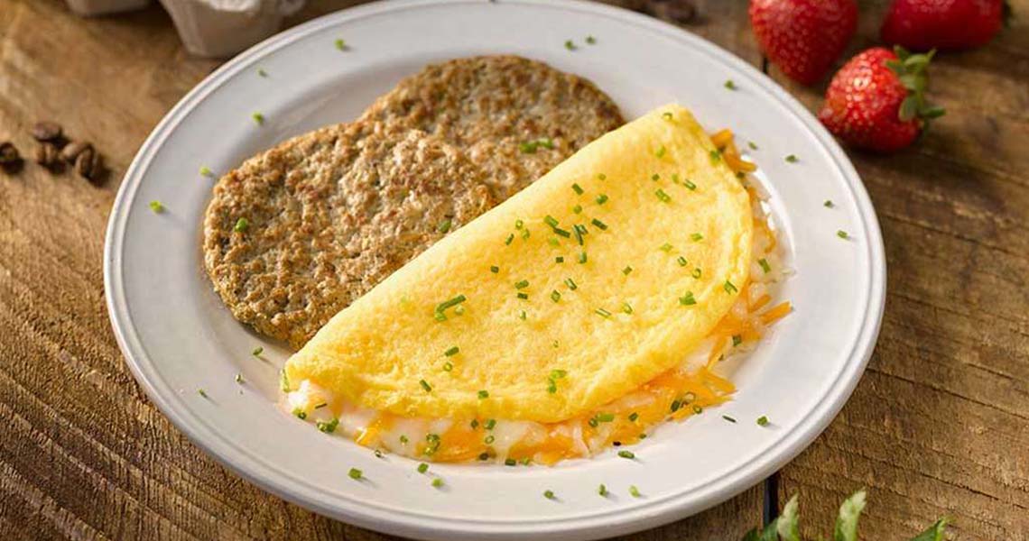 Cheese Omelet with Turkey Sausage