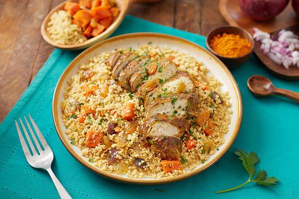 Ras El Hanout-Spiced Chicken with Cumin-Infused Couscous