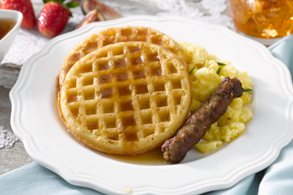 Homestyle Waffles with Scrambled Eggs